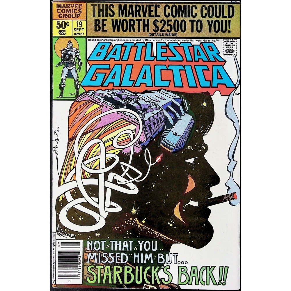 Battlestar Galactica #19 Newsstand Marvel Comic Book 1980 Starbuck Walt Simonson